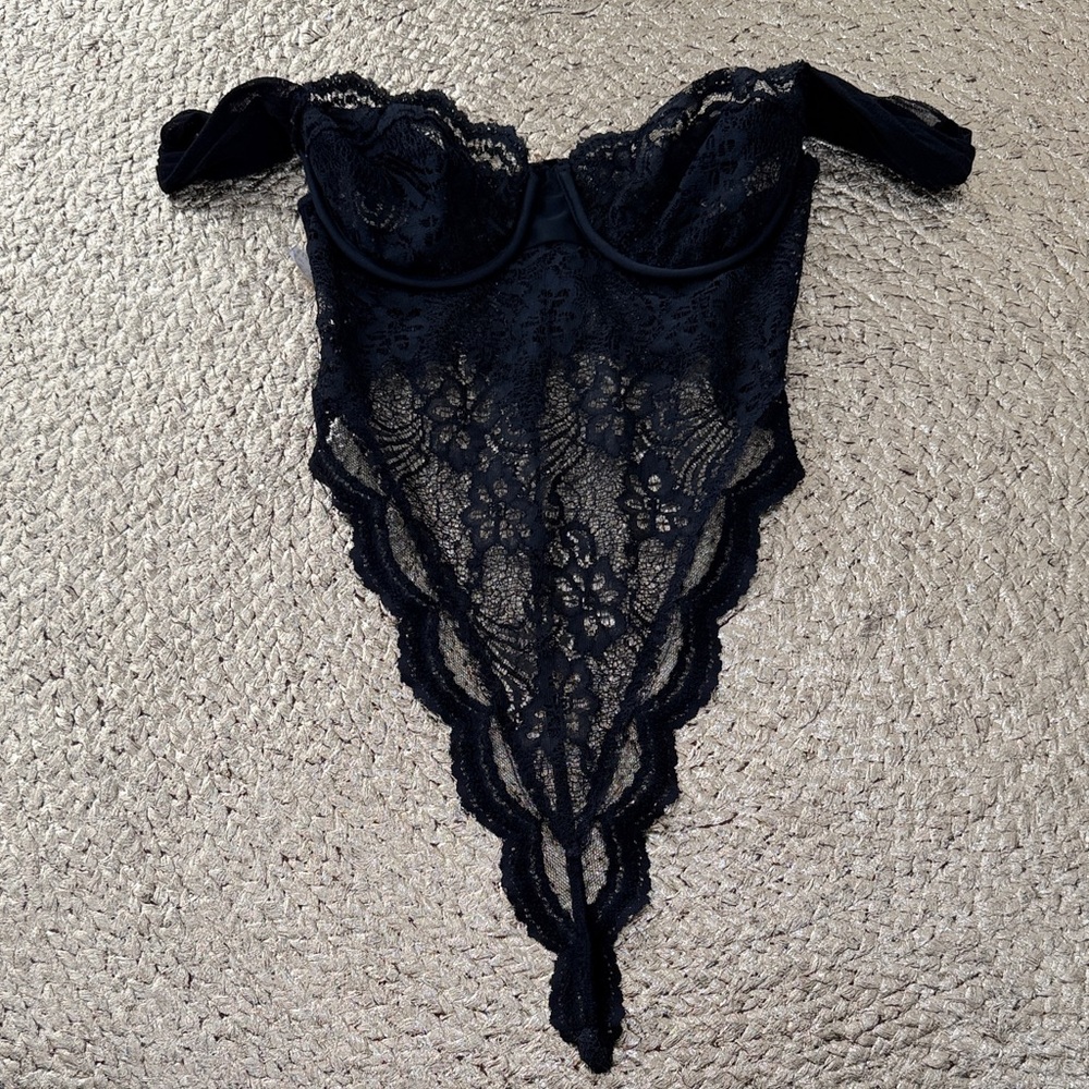 Vintage Black Lace Bodysuit